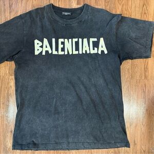 Balenciaga Charcoal Tape Type T-Shirt Unfit Medium Fit Oversized. Pre-owned